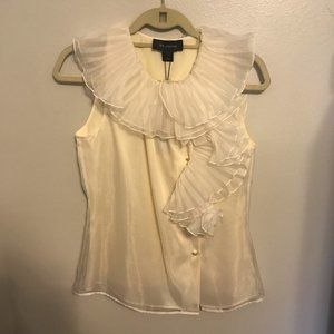 NWT St. John Dressy Sleeveless Blouse with Ruffle